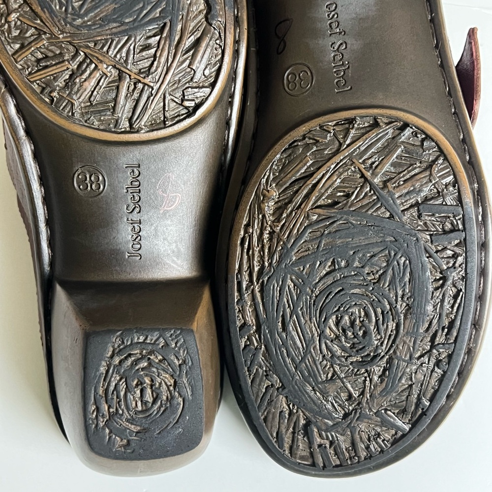 Josef Seibel Leather Clogs With Buckle - Picture 13 of 16